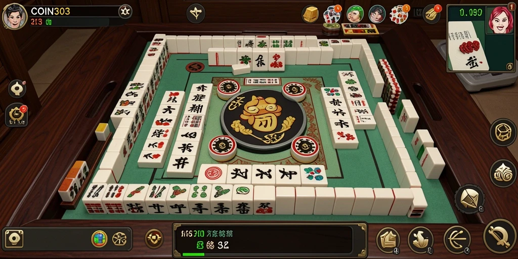 Screenshot gameplay COIN303 menampilkan keseruan dan strategi Mahjong.