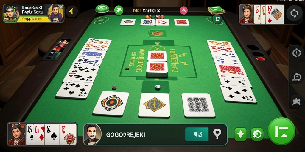 Screenshot GOGOREJEKI menampilkan gameplay Gaple yang seru dan interaktif.