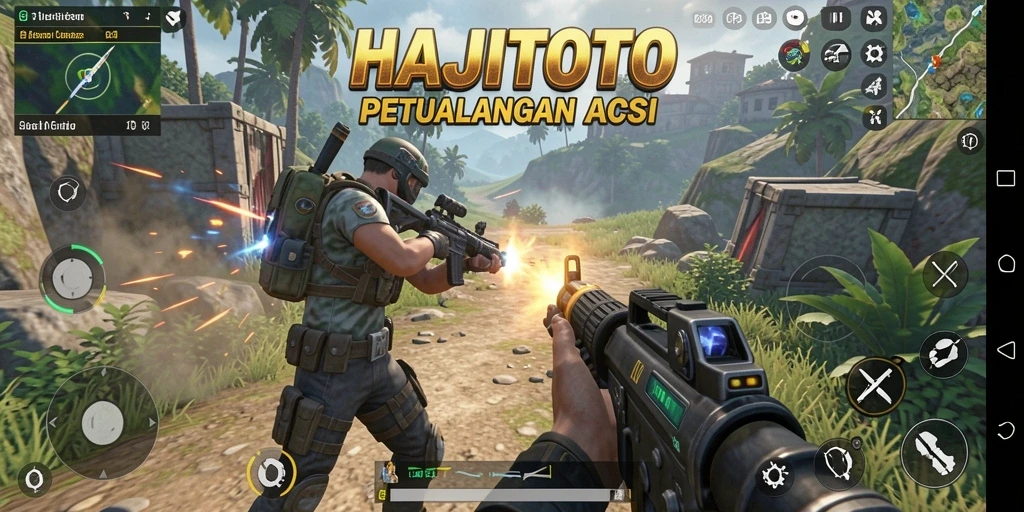 Gameplay seru HAJITOTO dengan pertarungan aksi yang mendebarkan.