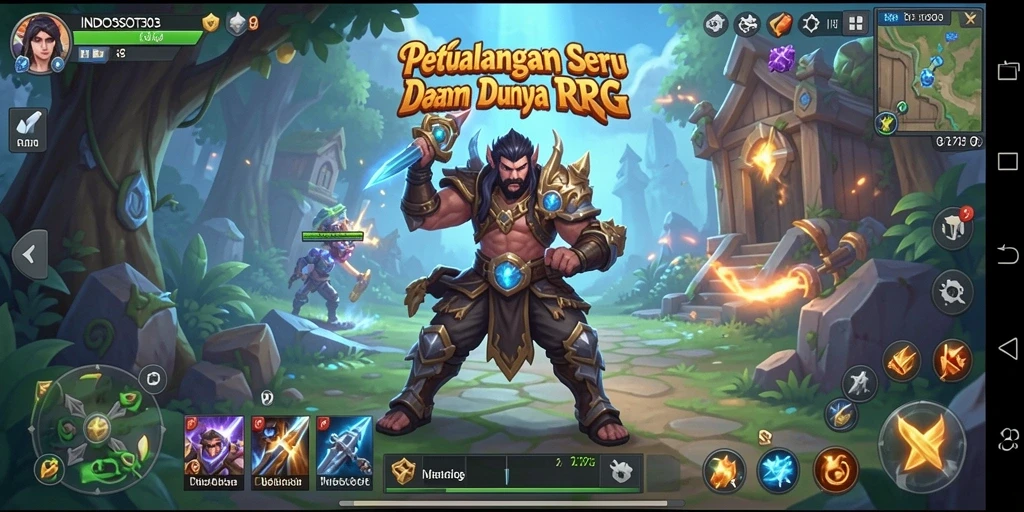 Tangkapan layar gameplay INTOSLOT303 menampilkan pertarungan epik dalam dunia RPG.