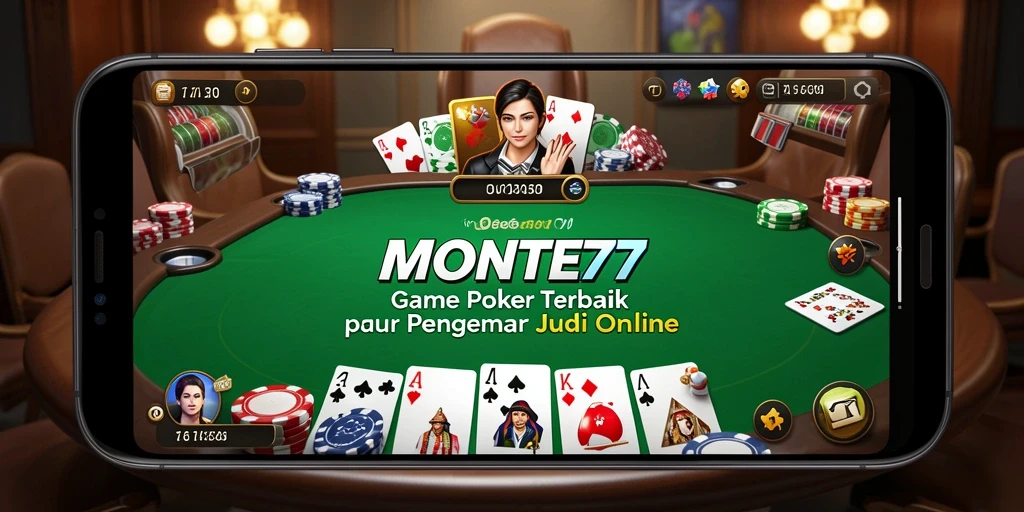 Tangkapan layar gameplay MONTE77 dengan suasana permainan Poker yang seru.