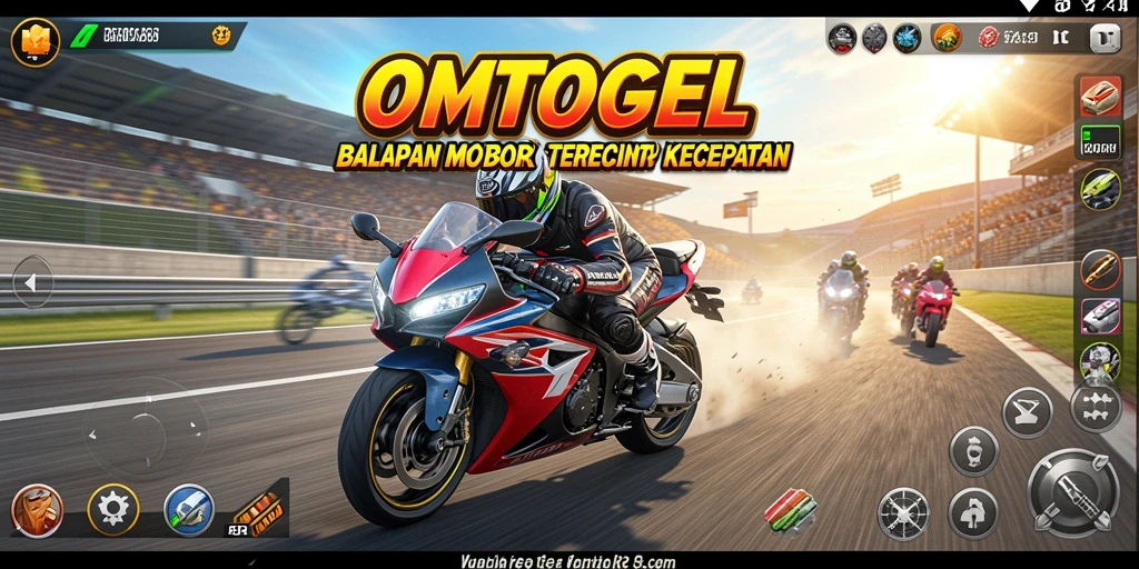 Gameplay seru balapan motor di OMTOGEL dengan lintasan menantang.