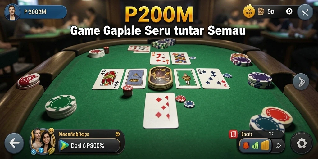 Gameplay seru P200M dengan pemain Gaple lainnya.