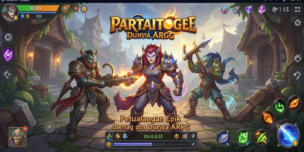 Tangkapan layar menampilkan aksi seru gameplay ARPG.