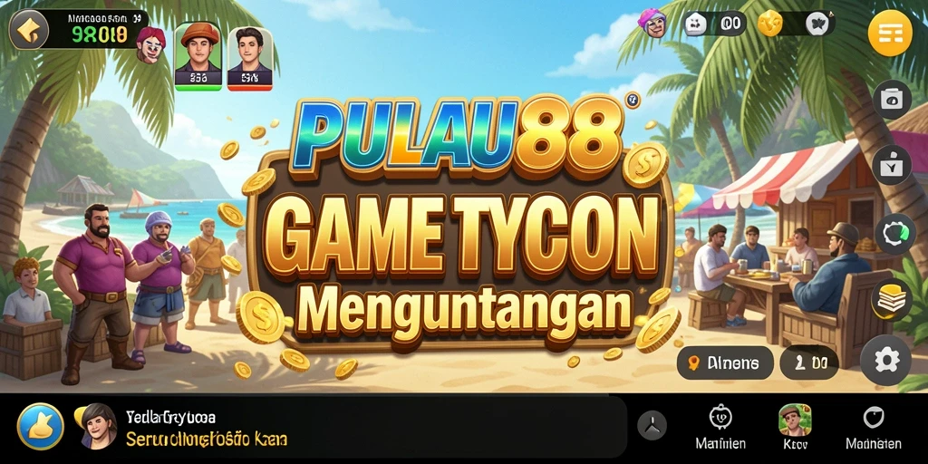 Tampilan gameplay PULAU88 yang menampilkan pembangunan pulau.