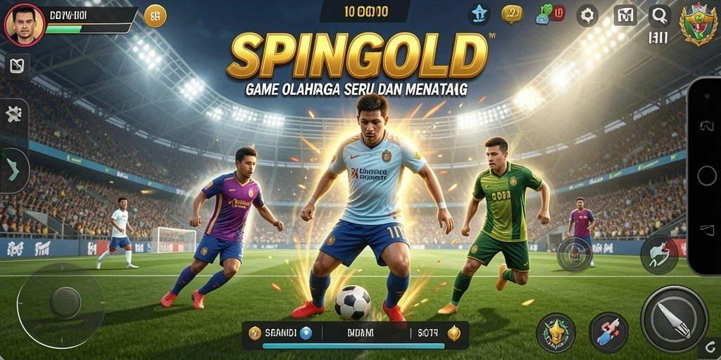 Gameplay SPINGOLD yang menampilkan aksi olahraga seru.